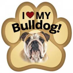 I Love My Bulldog - Paw Magnet