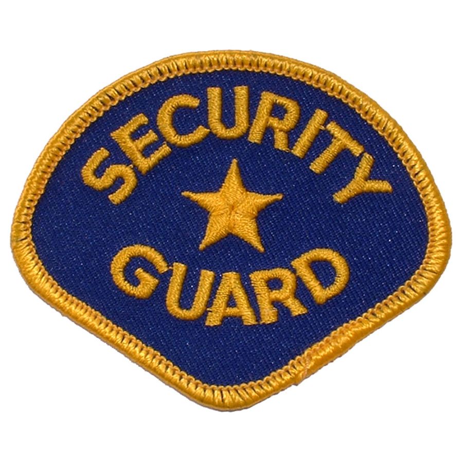 Security Guard Blue and Gold - Embroidered Iron-On Patch at Sticker Shoppe