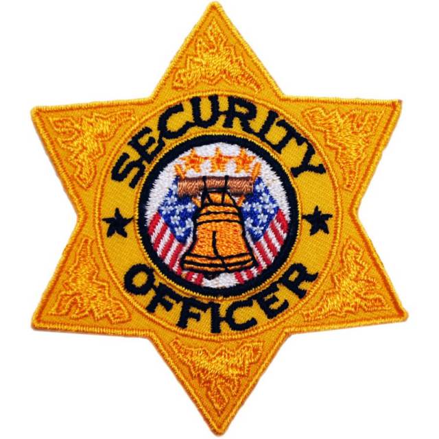 Security Officer 6 Point Gold Badge - Embroidered Iron-On Patch at Sticker  Shoppe