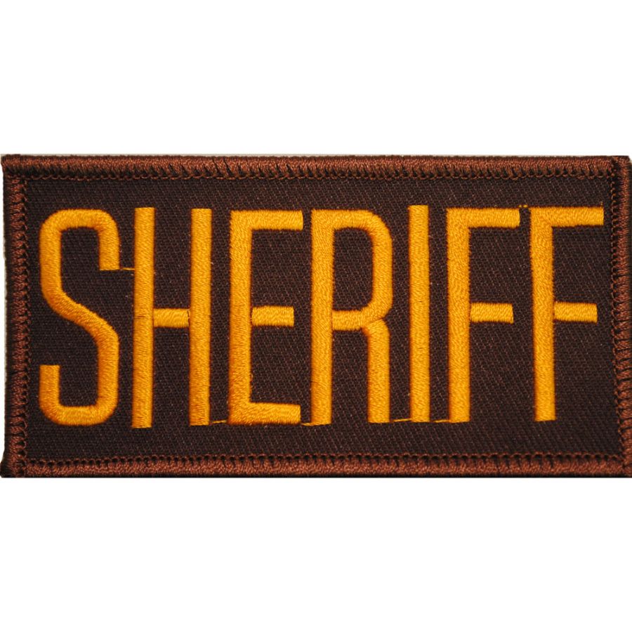 Sheriff Gold And Brown Tab Embroidered Iron On Patch At Sticker Shoppe