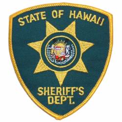 State Of Hawaii Sheriffs Department Large - Embroidered Iron-On Patch