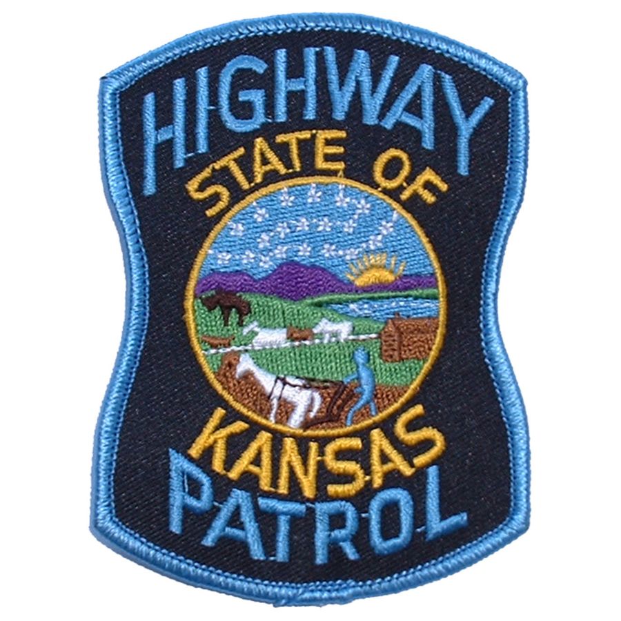 State Of Kansas Highway Patrol Large Embroidered Iron On Patch At