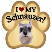 I Love My Schnauzer - Paw Magnet