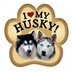 I Love My Husky - Paw Magnet