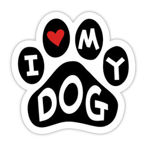 I Love My Dog - Paw Magnet at Sticker Shoppe