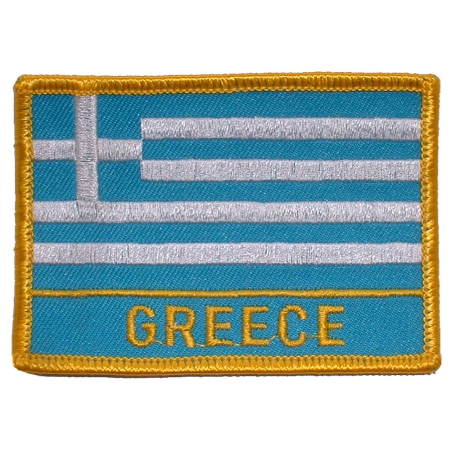 Greece Flag Embroidered Iron On Patch At Sticker Shoppe