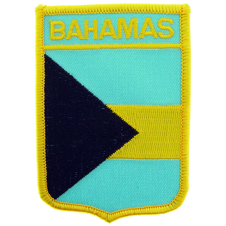 Bahamas - Flag Shield Embroidered Iron-On Patch at Sticker Shoppe