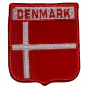 Denmark - Flag Shield Embroidered Iron-On Patch