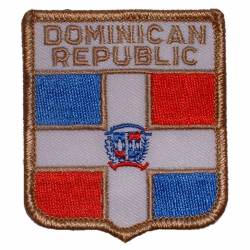 Dominican Republic - Flag Shield Embroidered Iron-On Patch