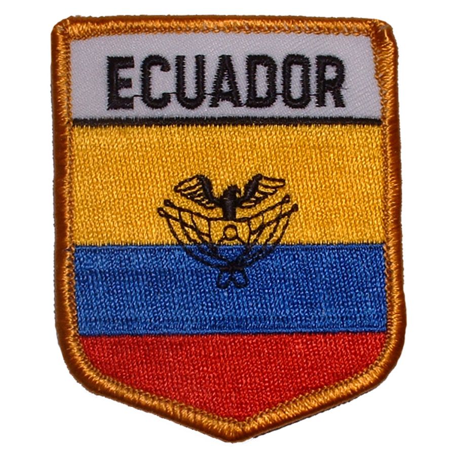 Ecuador - Flag Shield Embroidered Iron-On Patch at Sticker Shoppe