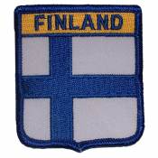 Finland - Flag Shield Embroidered Iron-On Patch