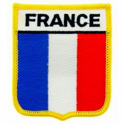 France - Flag Shield Embroidered Iron-On Patch