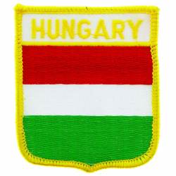 Hungary - Flag Shield Embroidered Iron-On Patch