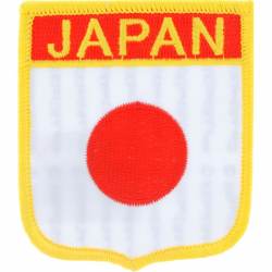 Japan - Flag Shield Embroidered Iron-On Patch