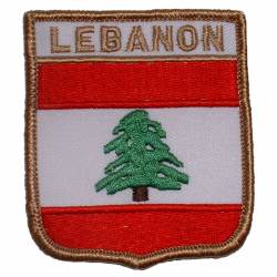 Lebanon - Flag Shield Embroidered Iron-On Patch