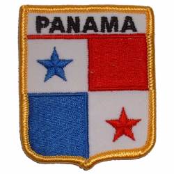 Panama - Flag Shield Embroidered Iron-On Patch