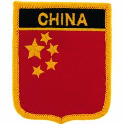 China - Flag Shield Embroidered Iron-On Patch