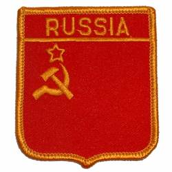 Russia - Flag Shield Embroidered Iron-On Patch