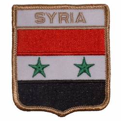 Syria - Flag Shield Embroidered Iron-On Patch