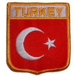 Turkey - Flag Shield Embroidered Iron-On Patch