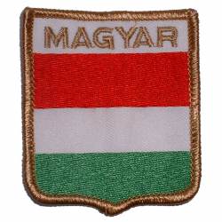 Magyar - Flag Shield Embroidered Iron-On Patch