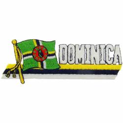 Dominica - Flag Script Embroidered Iron-On Patch