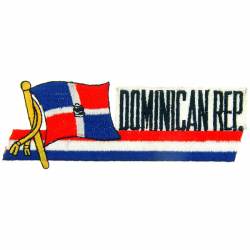 Dominican Republic - Flag Script Embroidered Iron-On Patch