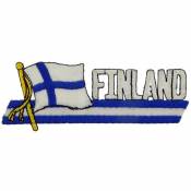 Finland - Flag Script Embroidered Iron-On Patch