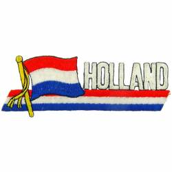 Holland - Flag Script Embroidered Iron-On Patch