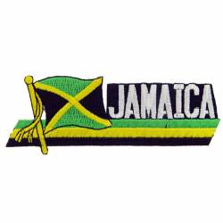 Jamaica - Flag Script Embroidered Iron-On Patch