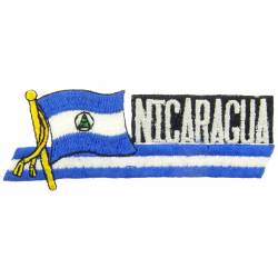 Nicaragua - Flag Script Embroidered Iron-On Patch