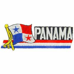Panama - Flag Script Embroidered Iron-On Patch