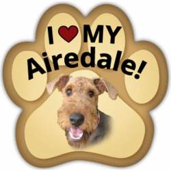I Love My Airedale - Paw Magnet