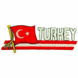 Turkey - Flag Script Embroidered Iron-On Patch