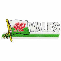 Wales - Flag Script Embroidered Iron-On Patch