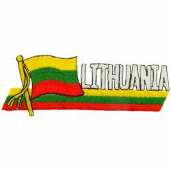 Lithuania - Flag Script Embroidered Iron-On Patch