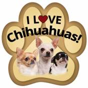 I Love My Chihuahuas - Paw Magnet