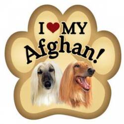 I Love My Afghan - Paw Magnet