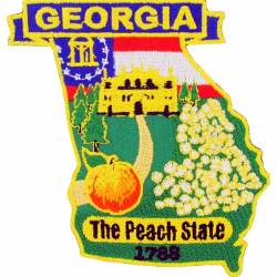 Georgia - State Historical Embroidered Iron-On Patch