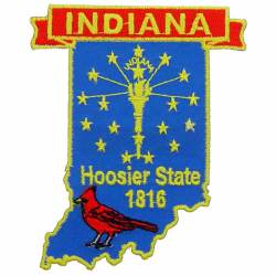 Indiana - State Historical Embroidered Iron-On Patch