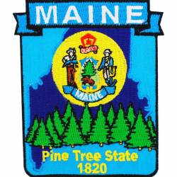 Maine - State Historical Embroidered Iron-On Patch