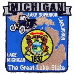 Michigan - State Historical Embroidered Iron-On Patch