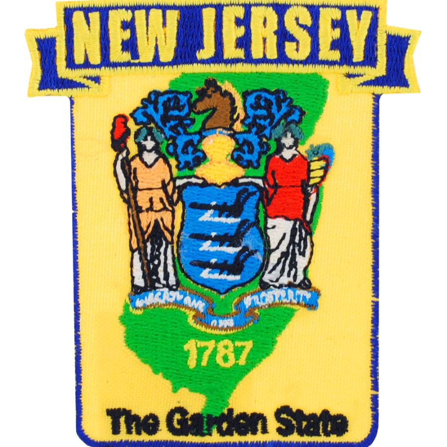 New Jersey - State Historical Embroidered Iron-On Patch at Sticker Shoppe