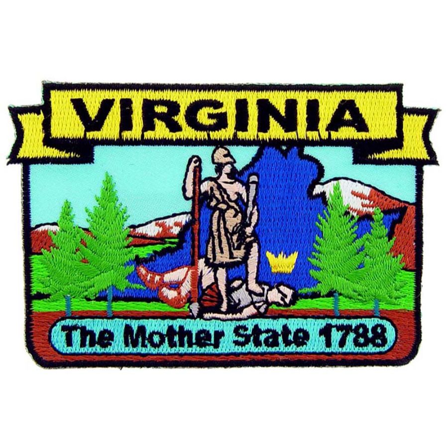 Virginia State Historical Embroidered Iron On Patch At Sticker Shoppe