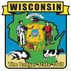 Wisconsin - State Historical Embroidered Iron-On Patch