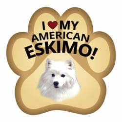 I Love My American Eskimo - Paw Magnet