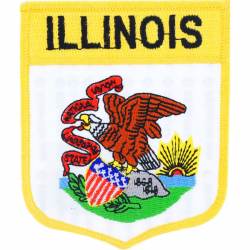 Illinois - State Flag Shield Embroidered Iron-On Patch