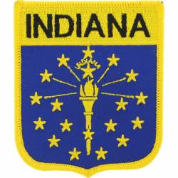 Indiana - State Flag Shield Embroidered Iron-On Patch