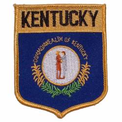 Kentucky - State Flag Shield Embroidered Iron-On Patch