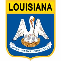 Louisiana - State Flag Shield Embroidered Iron-On Patch
